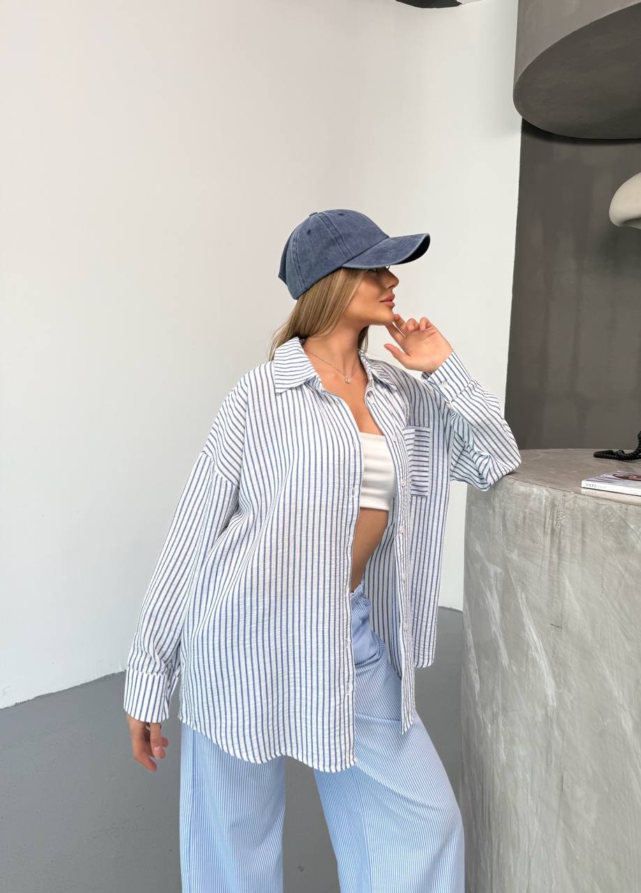 Linen Blue Lines Shirt