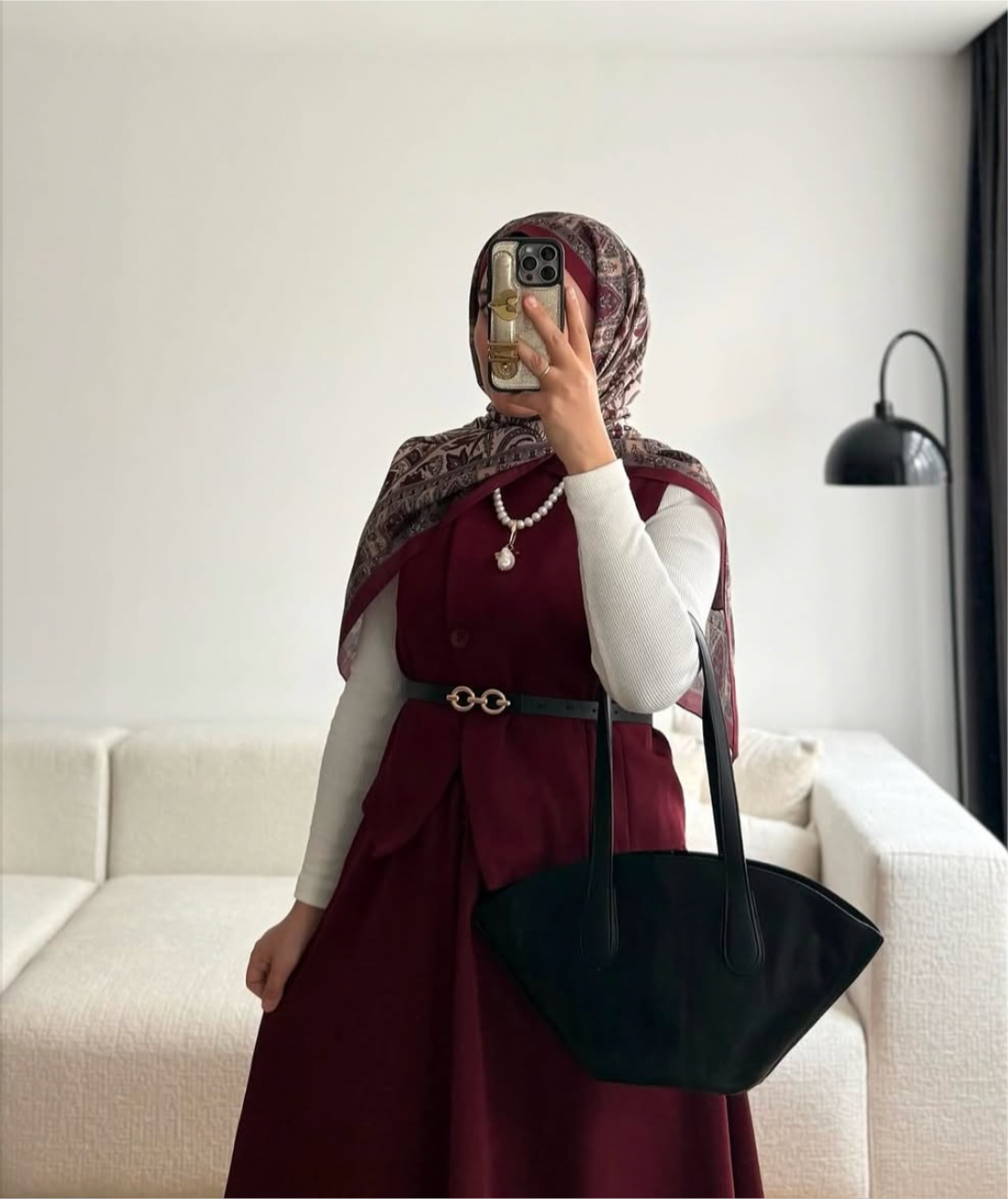Burgundy Skirt Set - 2pcs