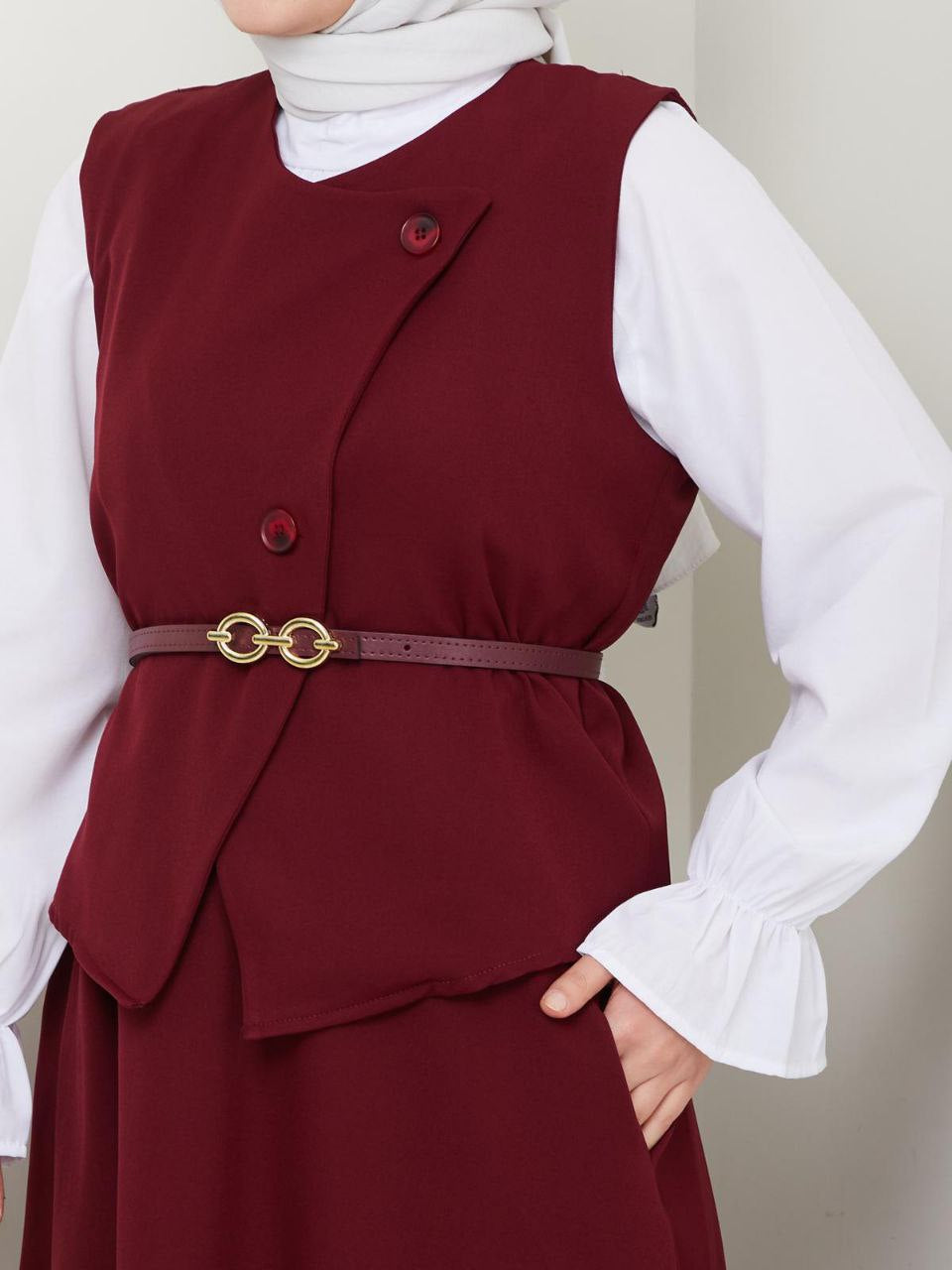 Burgundy Skirt Set - 2pcs