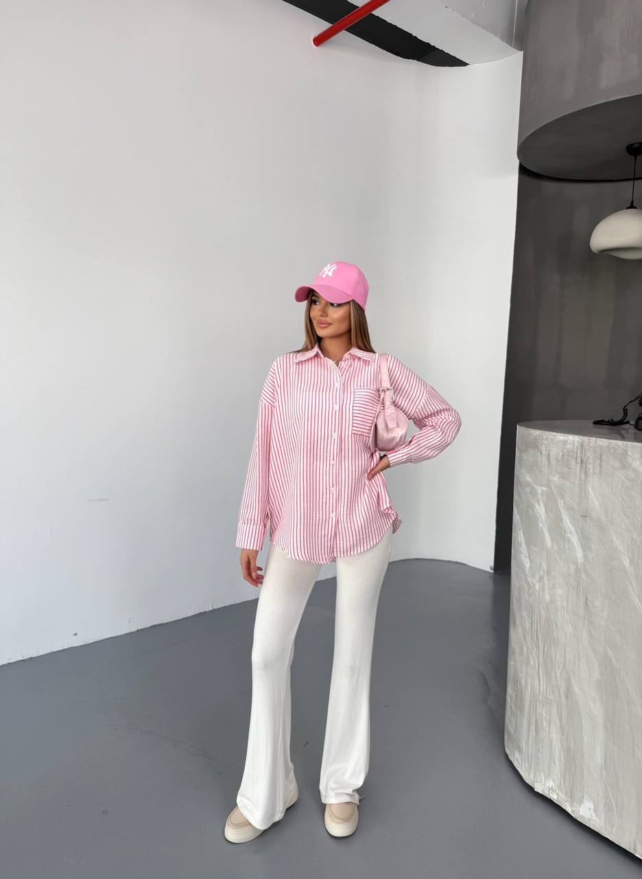 Linen Pink Lines Shirt