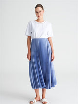 Blue plissé long skirt