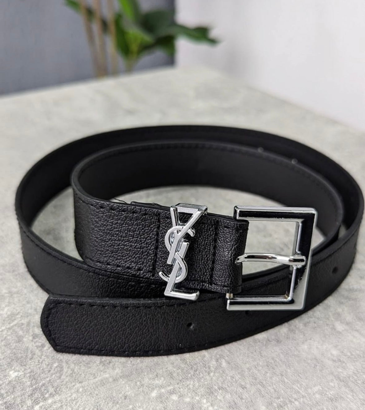 Black-Silver YSL Belt