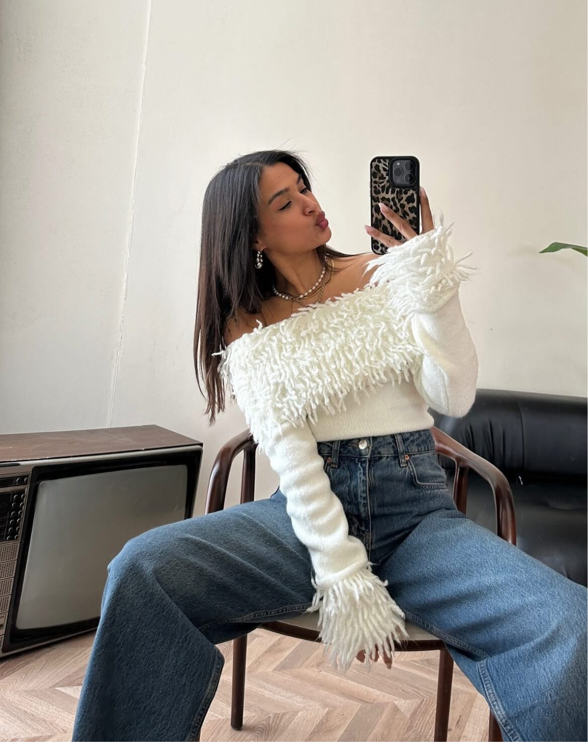 White Curls Off Shoulder Top