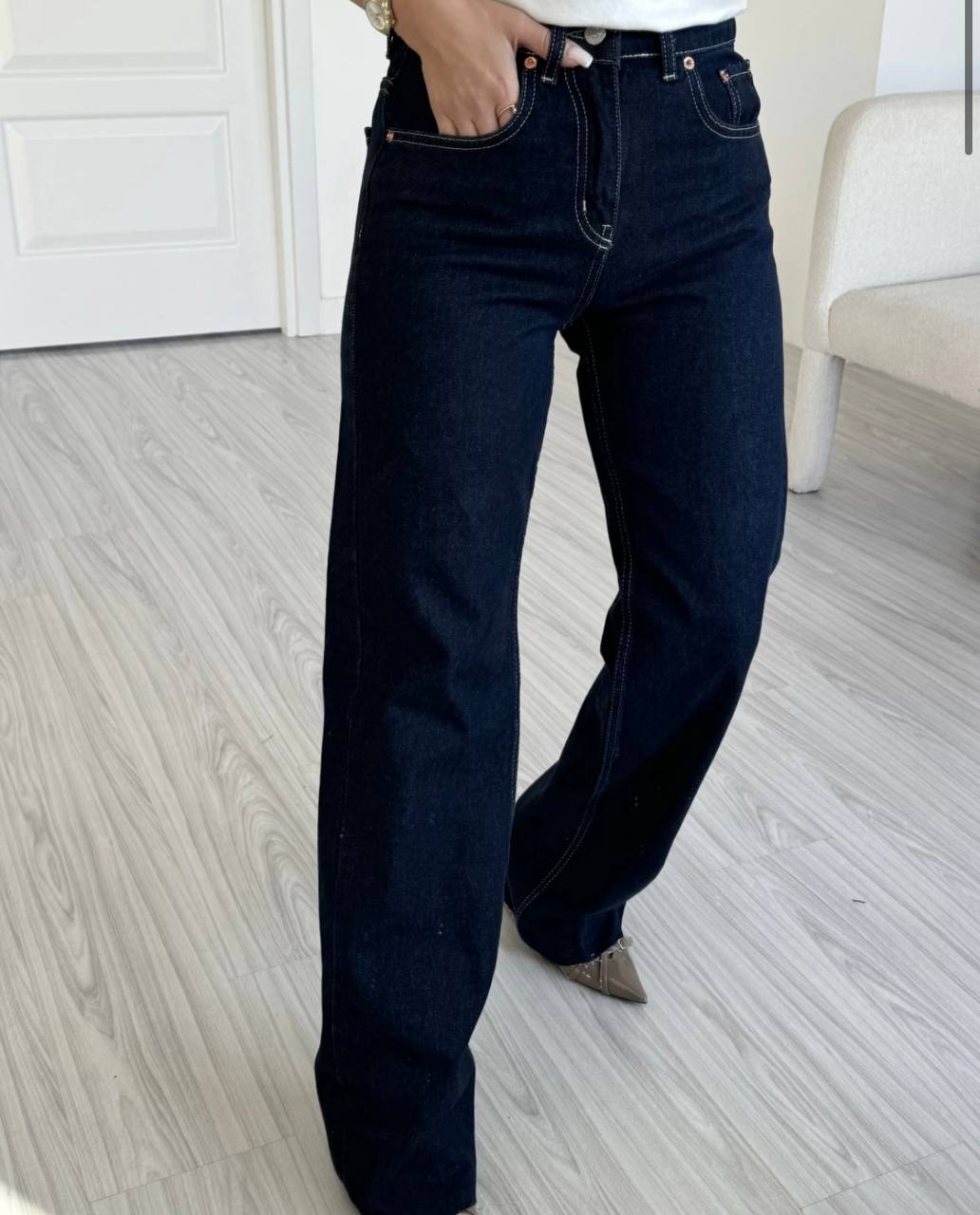 Dark Blue Straight Jeans