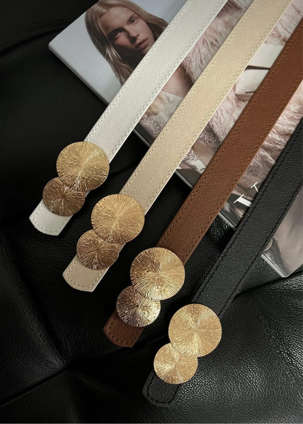 Beige Belt Gold Design