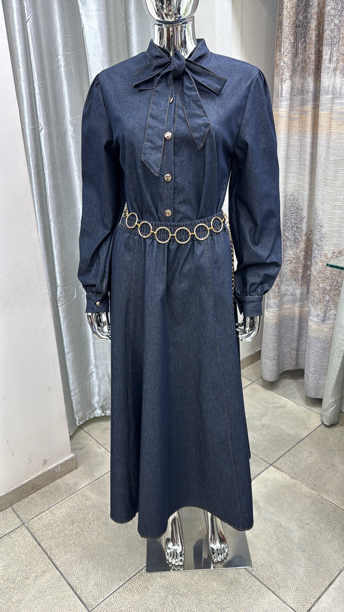 Elegant Denim Skirt Set