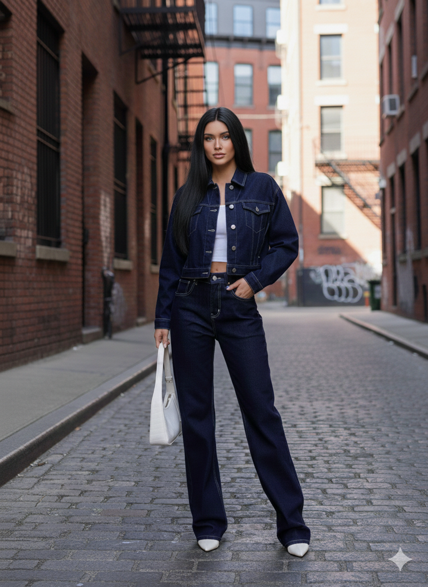 Dark Blue Jeans Set