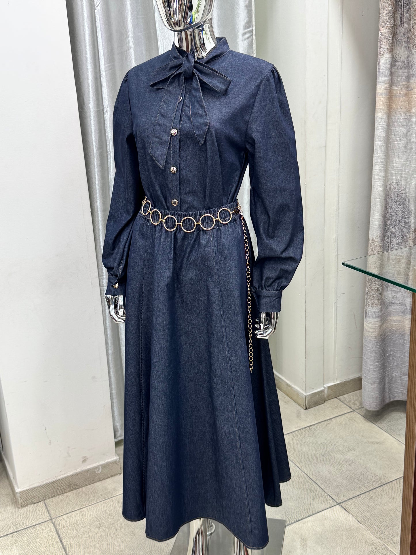 Elegant Denim Skirt Set