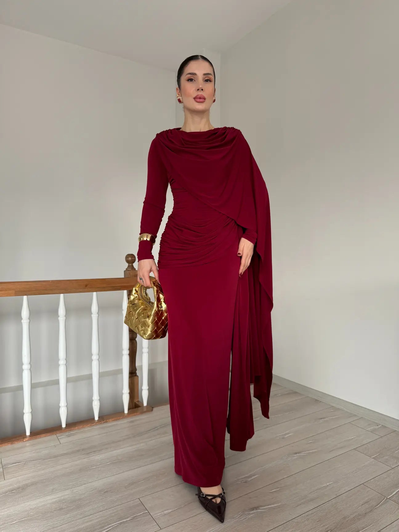 Burgundy Classy Dress