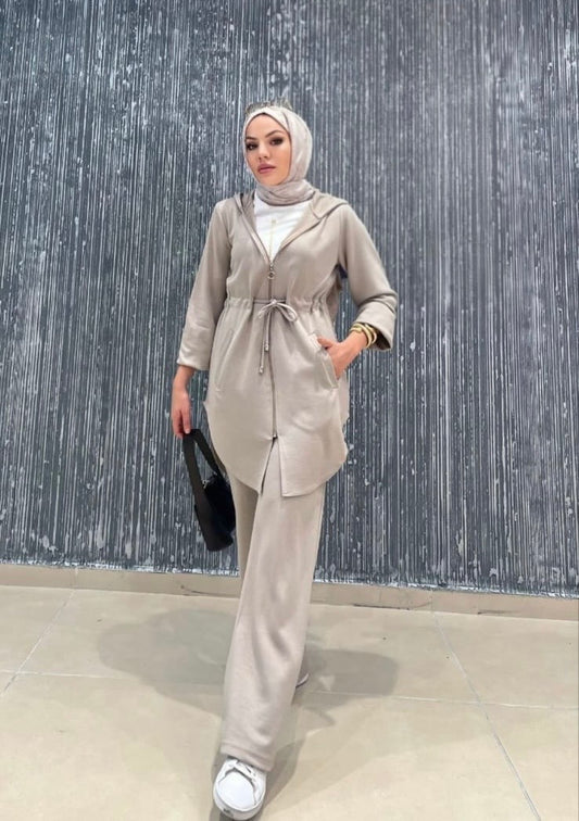 Beige Soft Luxe Tracksuit