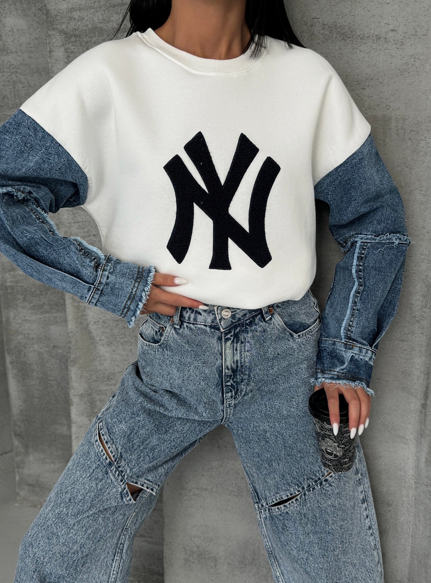 NY Jeans Detailed sweatshirt