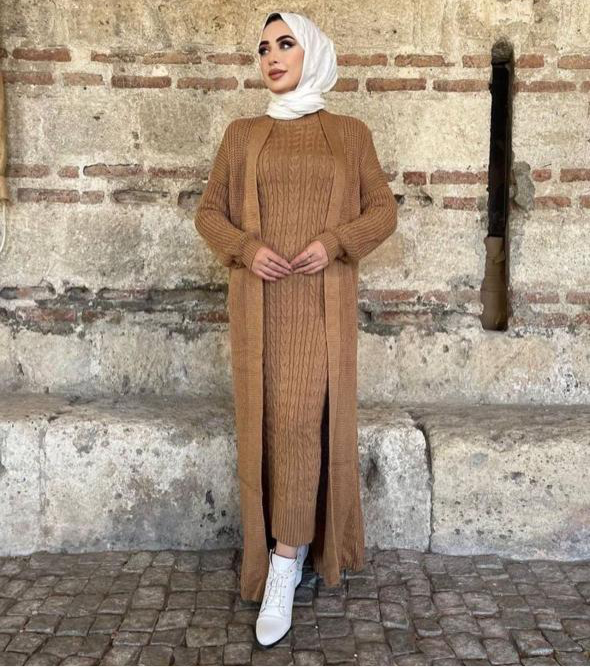 Wool dress set -beige