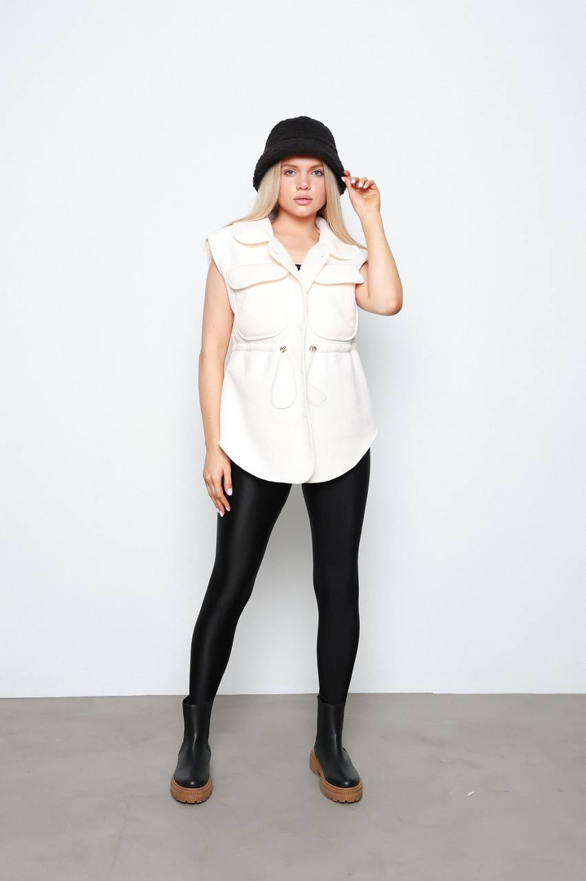 Elegancy Off White Suede Vest