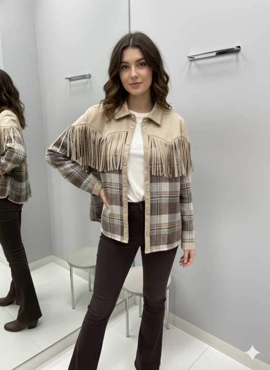 Tasseled Plaid Shirt