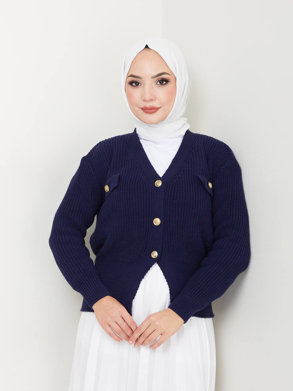 Navy Cardigan Top