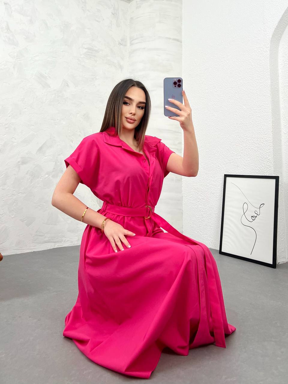 Inci fuchsia classy Dress