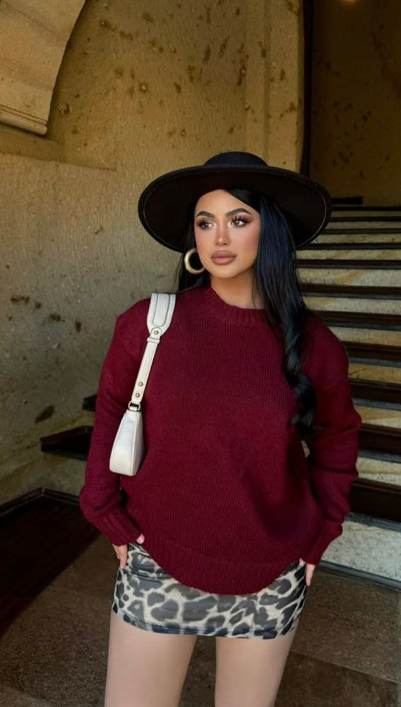 Burgundy Wool Sweater