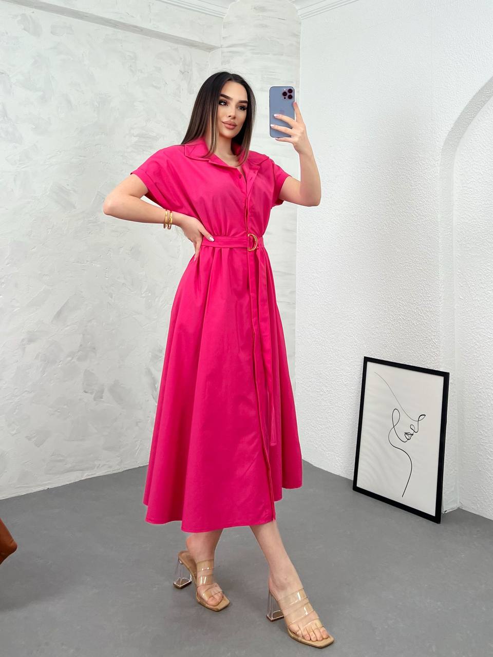 Inci fuchsia classy Dress