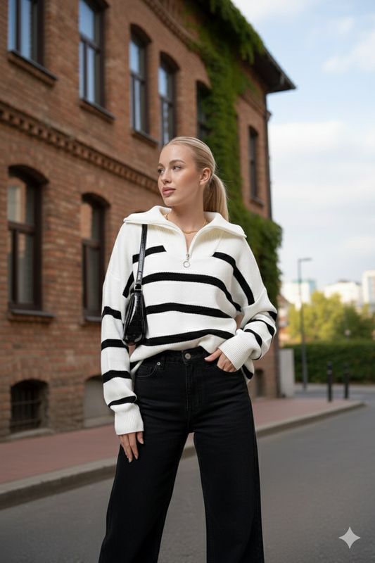 Casual Black Lines Sweater