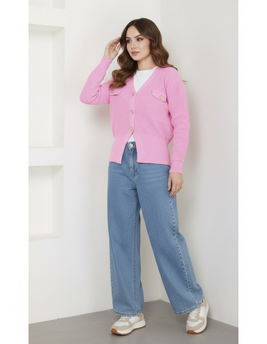 Pink Cardigan Top