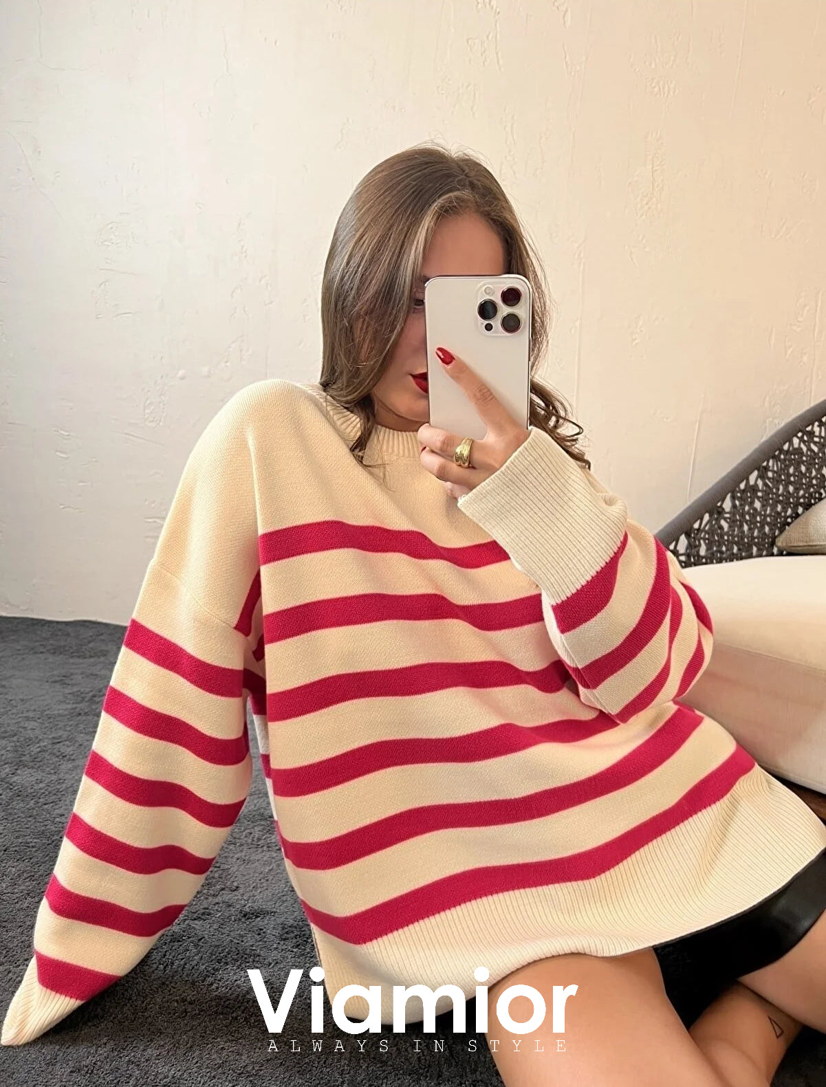 Oversize Pink Lines Blouse