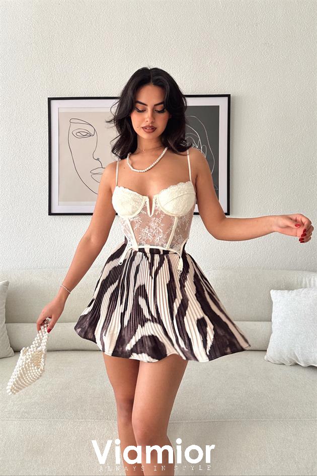 Zebra Plisse Skirt