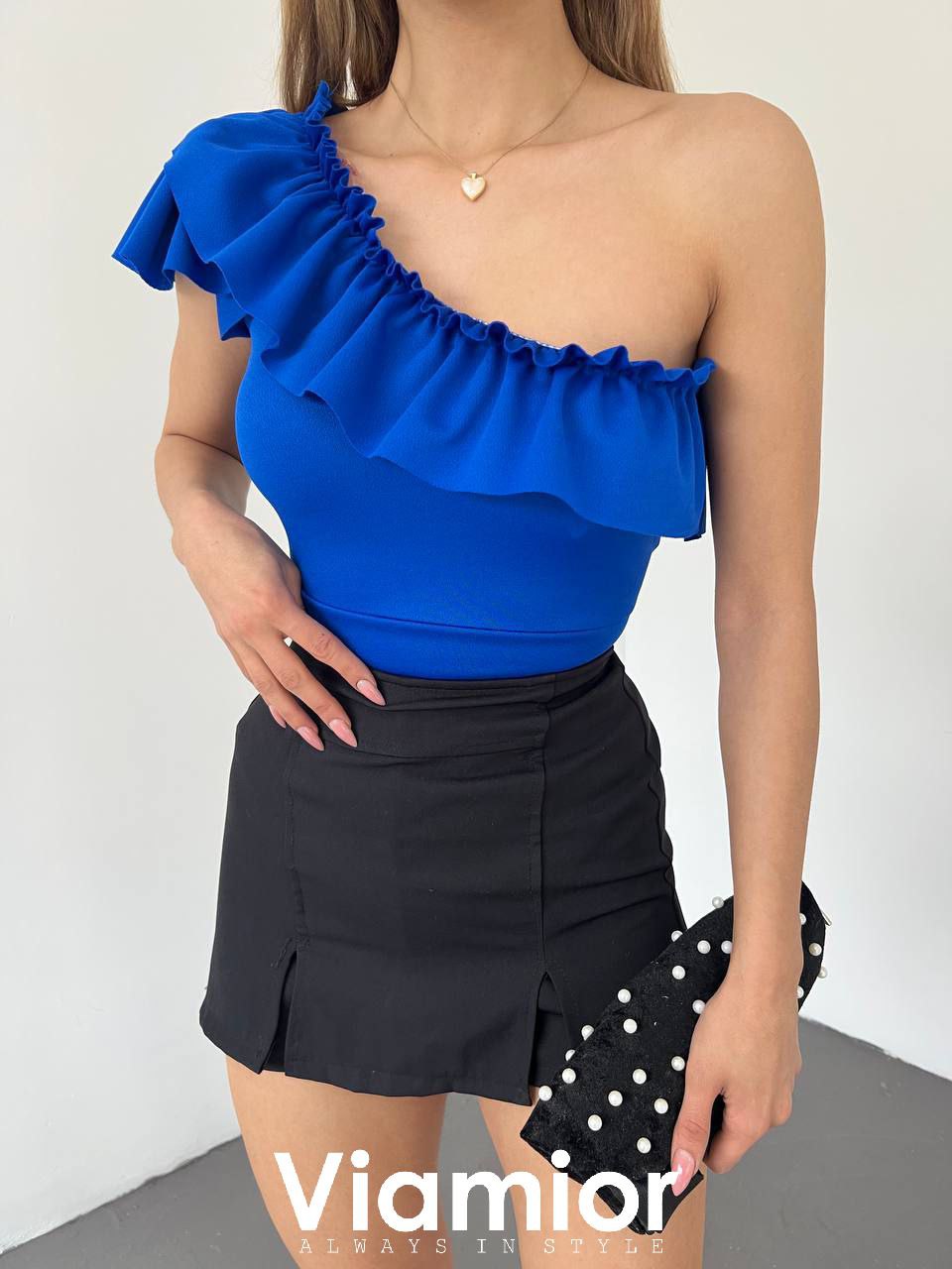 Indigo One Shoulder Top