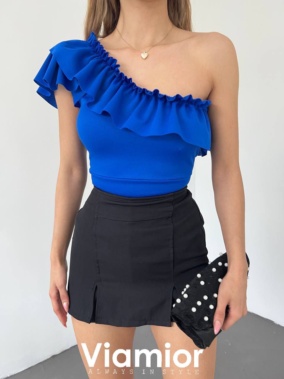 Indigo One Shoulder Top